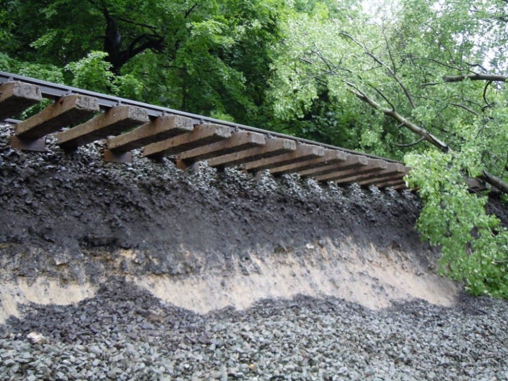 Podemleté koleje v Křižanech. Foto: LK