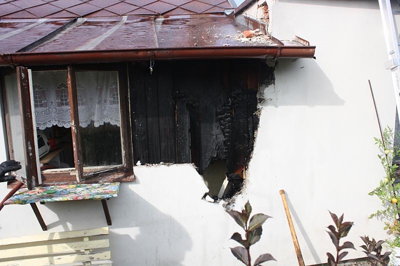 Požár domku na Dobré Vodě