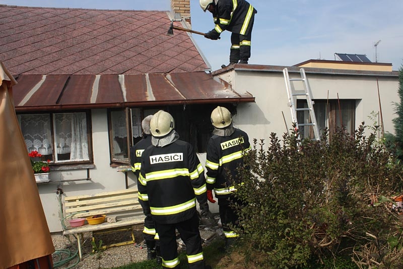 Požár domku na Dobré Vodě