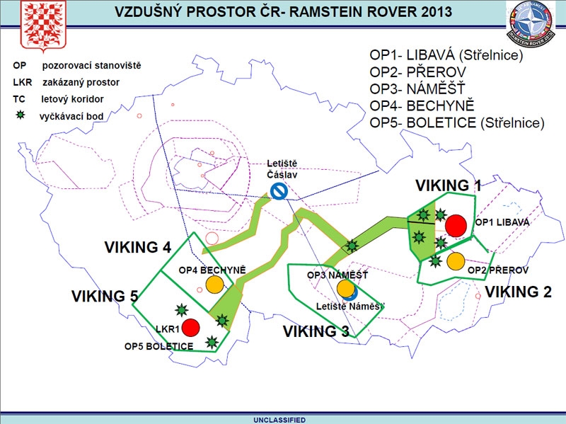 Vzdušný prostor České republiky při cvičení Ramstein Rover 2013
