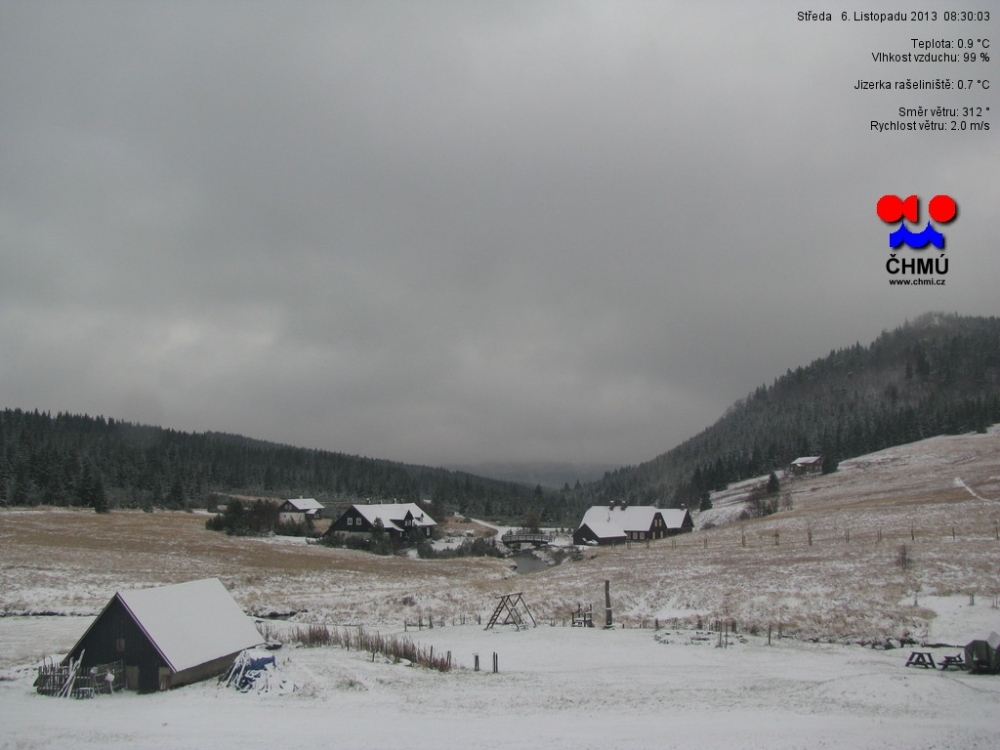 Snímek z webkamery na Jizerce. Ilustrační foto: CHMU