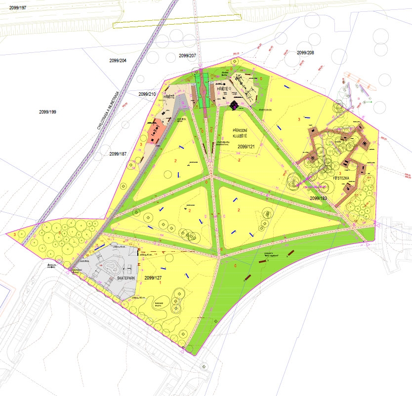 Současný půdorys, podle kterého se staví