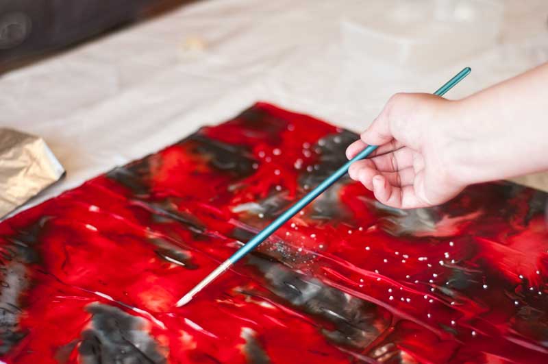 Kurzy olomouc- malování na hedvábí