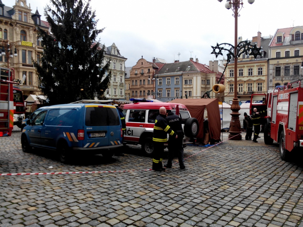 Situace u radnice. Foto: Milan Polách