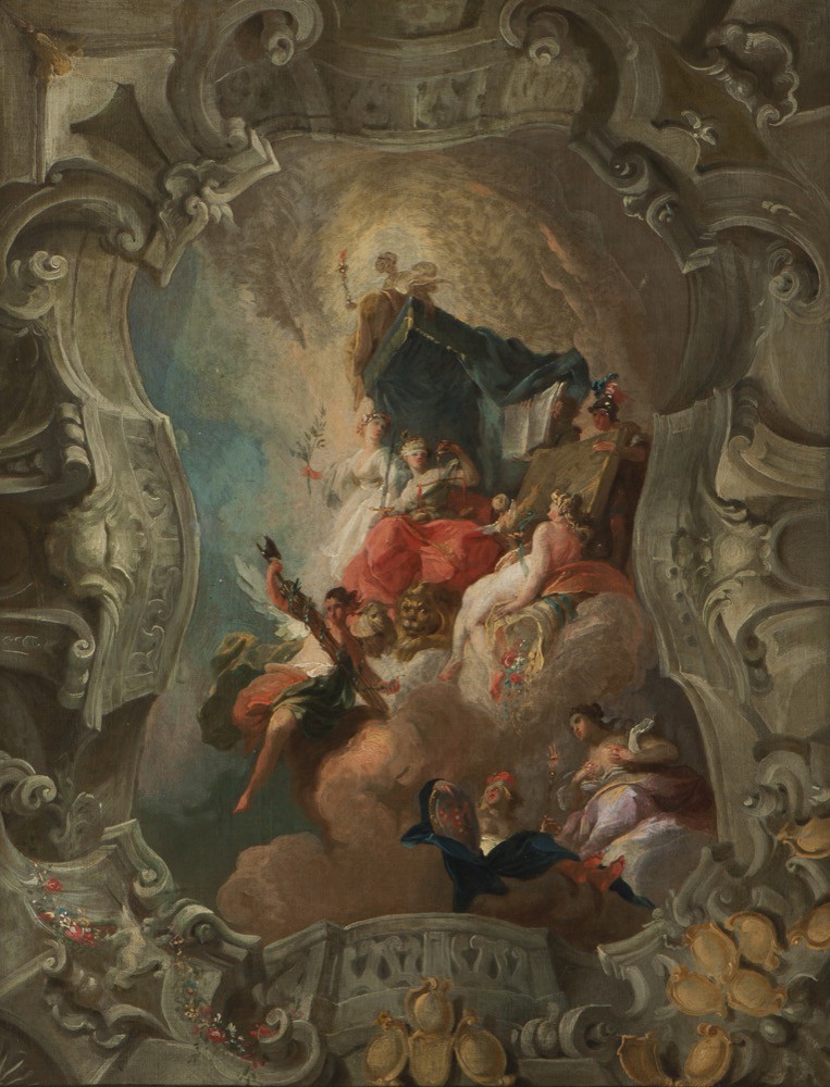 Alegorie Spravedlnosti (modello k nedochované výzdobě tribunální světnice Zemského domu v Brně), 1771, Soukromý majetek v ČR, dlouhodobě zapůjčeno do Moravské galerie v Brně