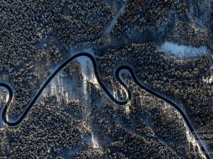 Zimní silnice na Ještěd