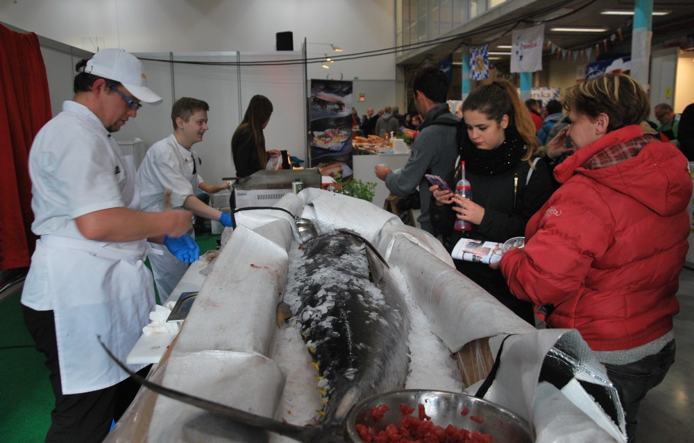 Obrovský tuňák nutí návštěvníky vyndat telefony a fotit