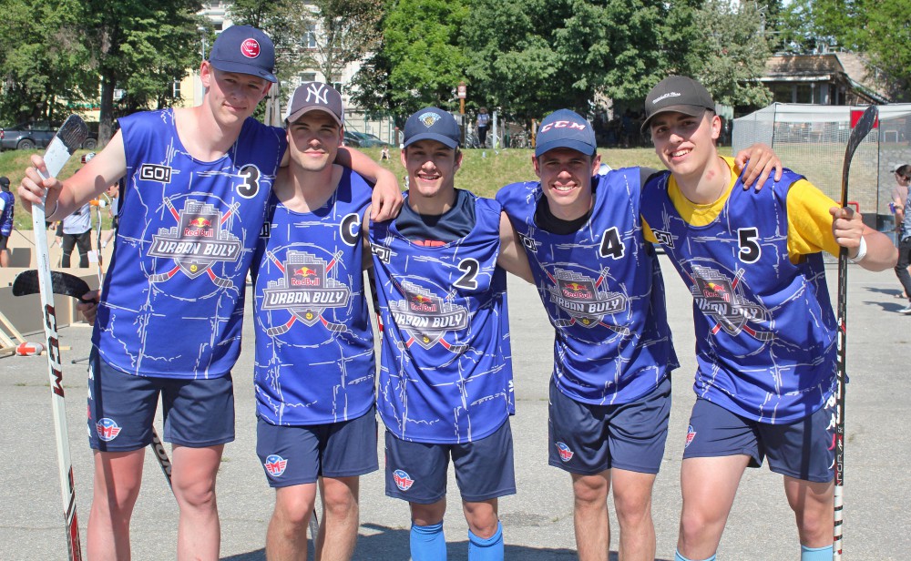 HC Kožaci -  Vojtěch Krch, Daniel Svoboda,, Michal Silný, Vojtěch Doktor a  Patrik Škola (zleva).