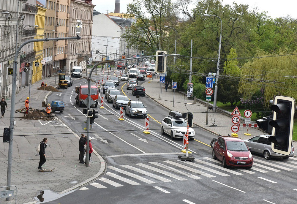 Křižovatka Koliště a Milady Horákové