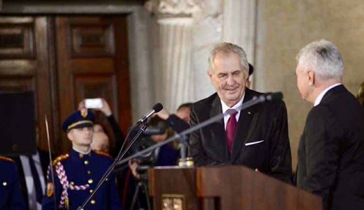 Miloš Zeman na inauguraci.