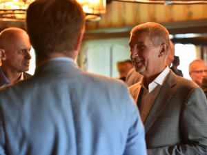 Andrej Babiš při návštěvě.