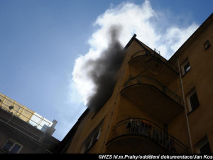 Požár v Praze.