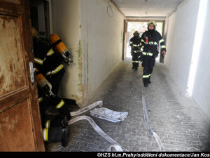 Požár v Praze.