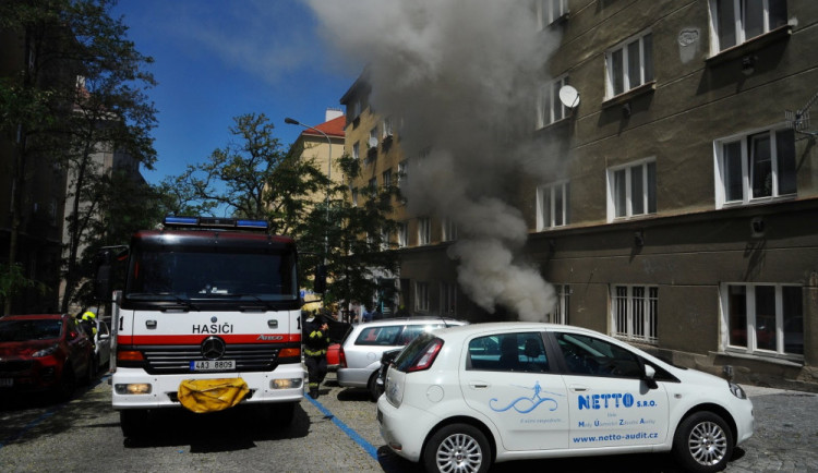 Požár v Praze.