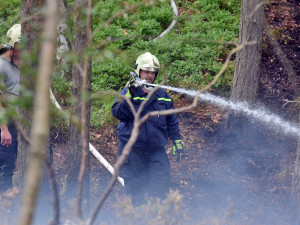 FOTO, VIDEO: Desítky hasičů bojují už druhým dnem s rozsáhlým požárem lesa