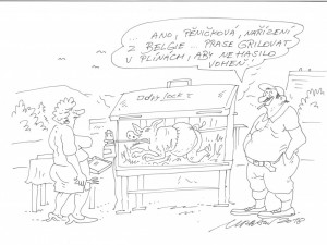 Urban nakreslil sérii pivních tácků, hledejte je po hospodách.