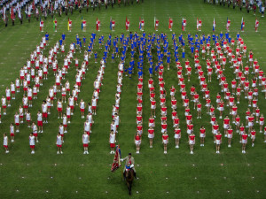 VIDEO: Celkem 15 tisíc sokolů se představilo v Edenu. Diváci vypískali Babiše