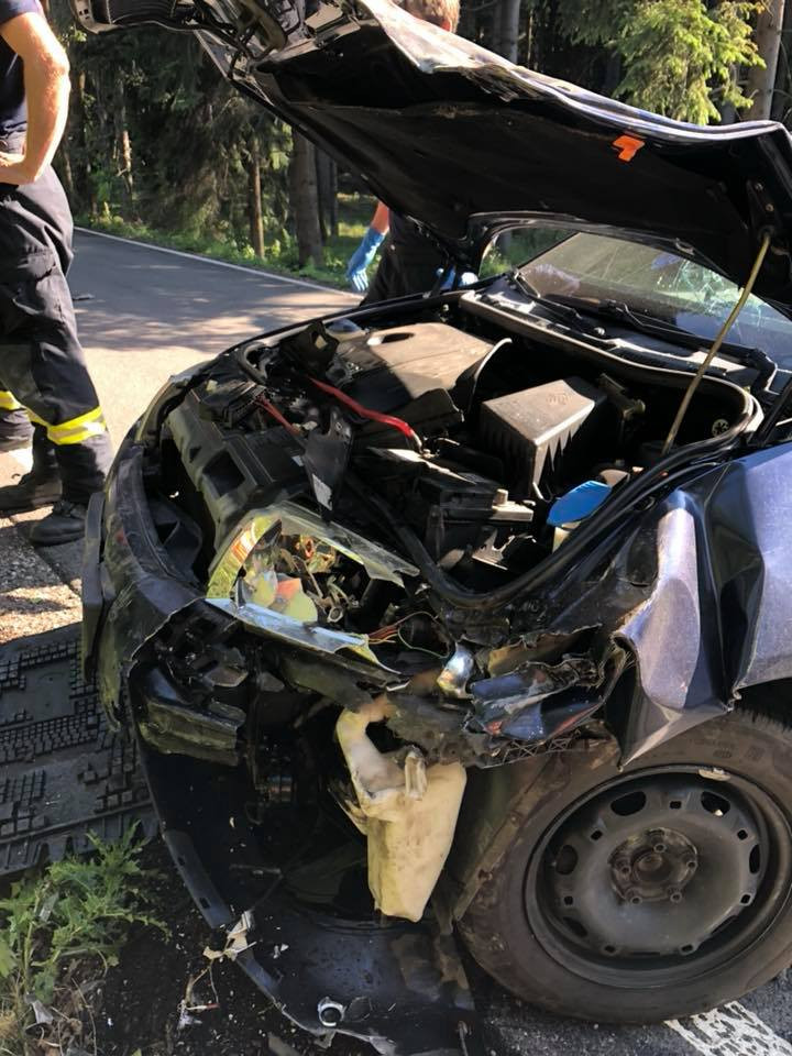 Srážka čtyřkolky a auta