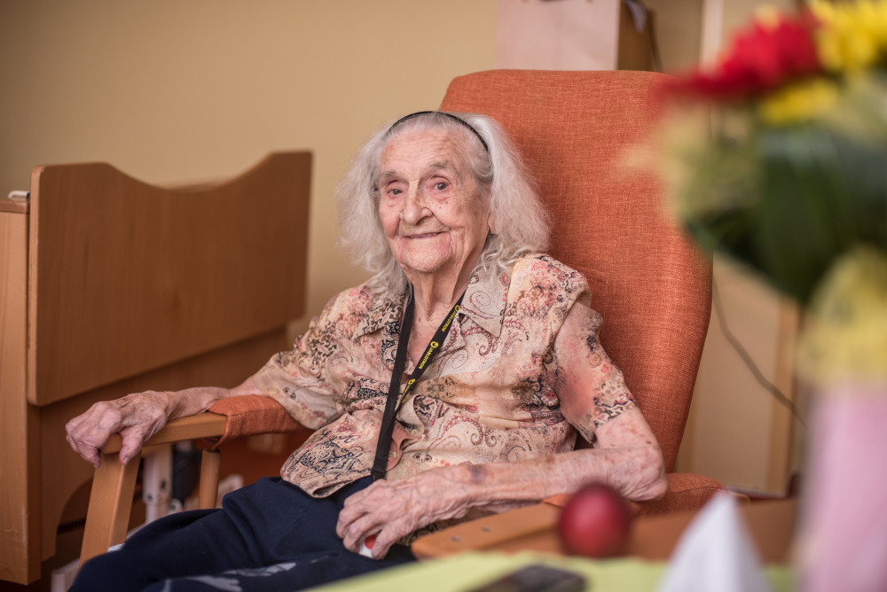 Paní Božena Moravcová z Českých Budějoic oslavila 101. narozeniny.