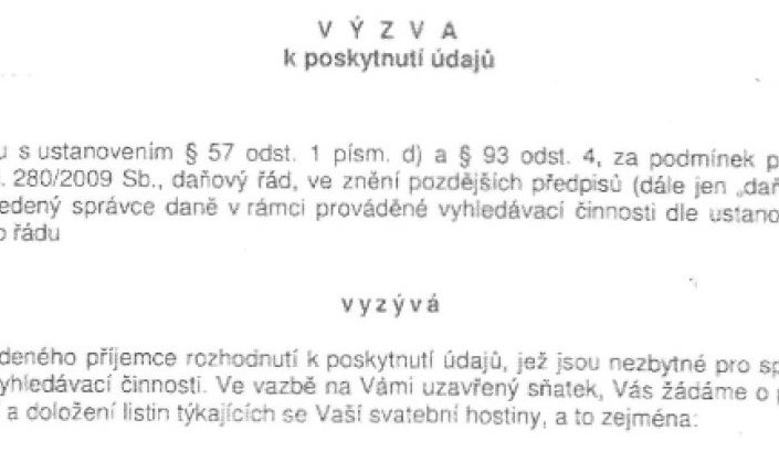 Kopie výzvy finančního úřadu.