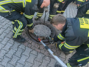 Hasiči v Německu zachránili uvízlého potkana.