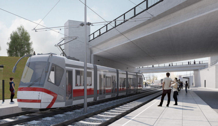 Vizualizace tramvajové smyčky na kampus.