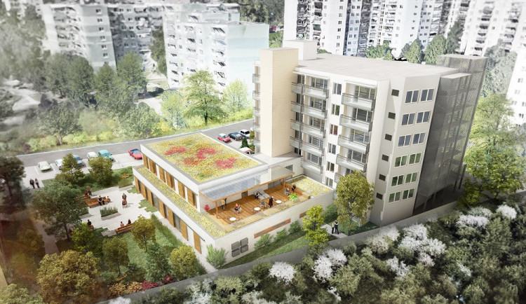 Vizualizace nové přístavby Domova pro seniory Kosmonautů.