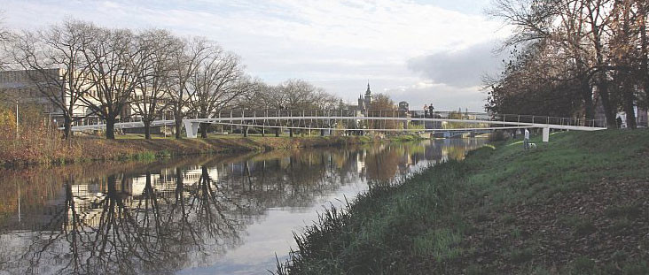 Vítězný návrh lávky přes Labe H