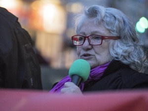 Demonstrace na Václavské náměstí.