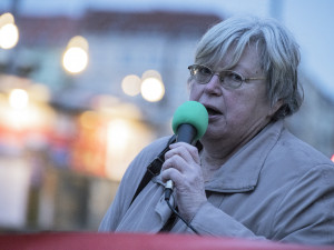 Demonstrace na Václavské náměstí.