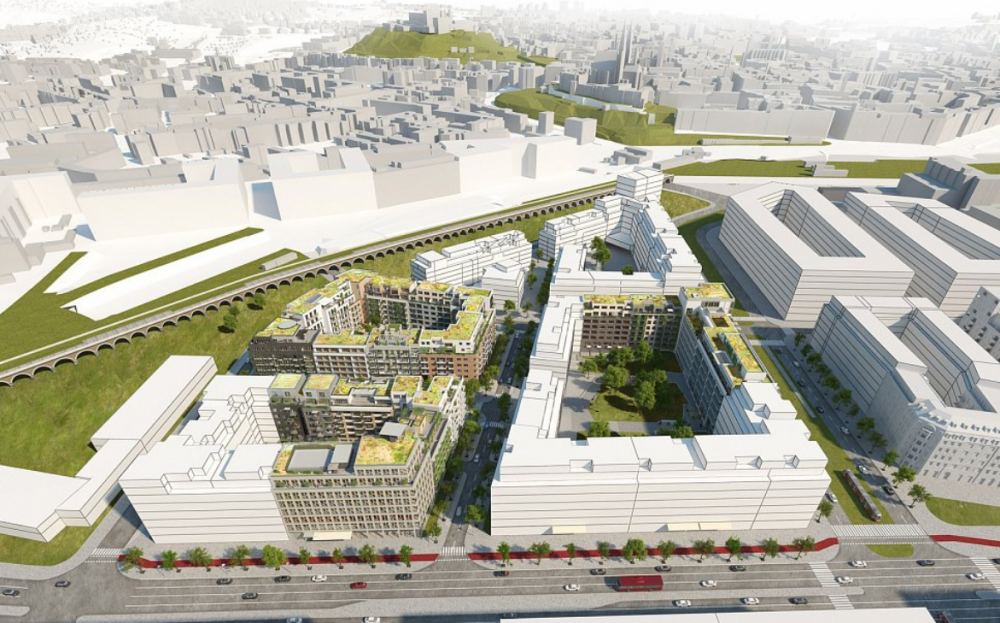 Vizualizace nové čtvrti na jih od centra od architektonické kanceláře Burian-Křivinka