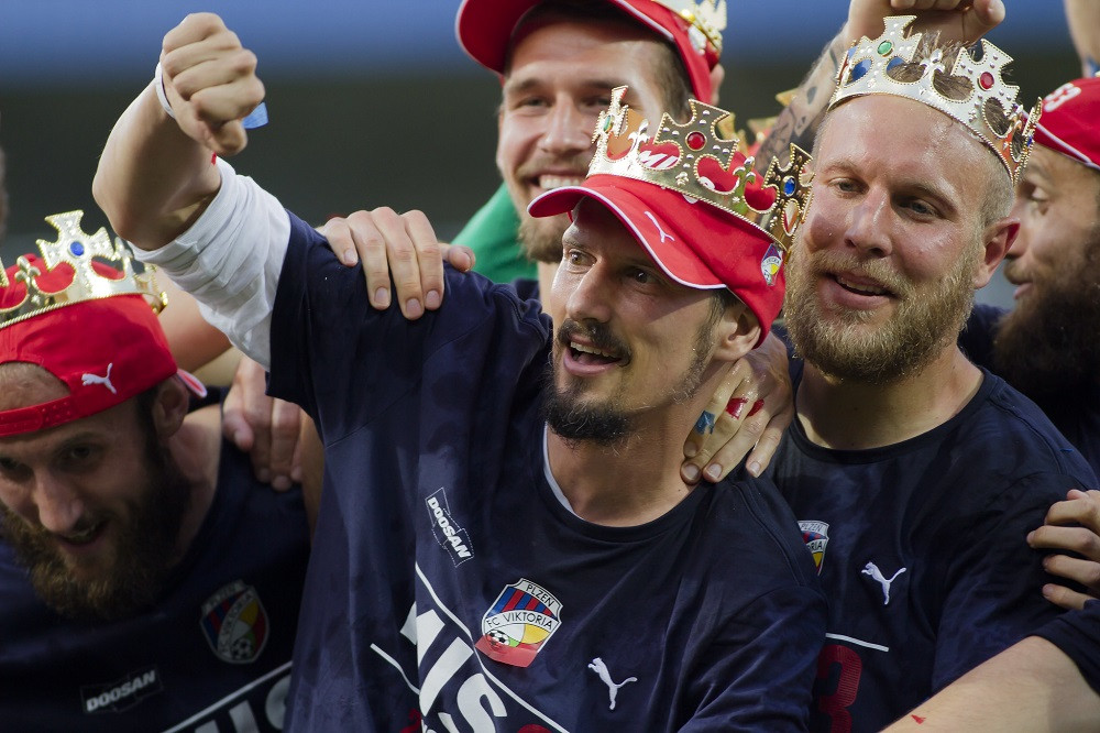 Marián Čišovský při oslavách se svým klubem