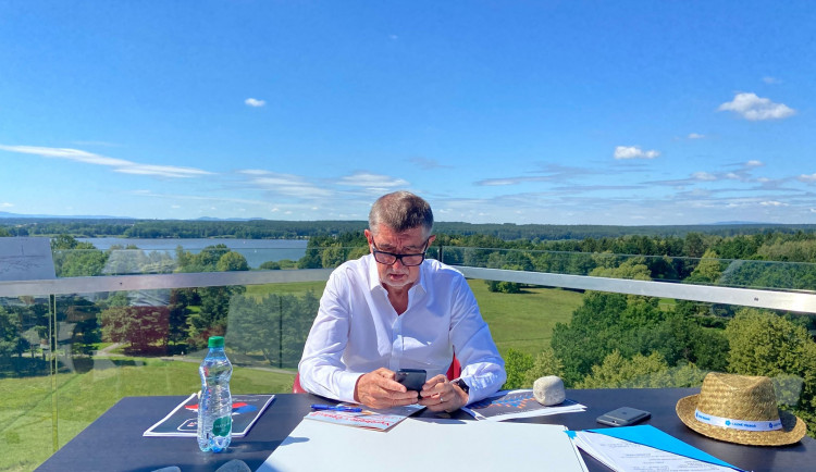 Andrej Babiš v třeboňských lázních Aurora.