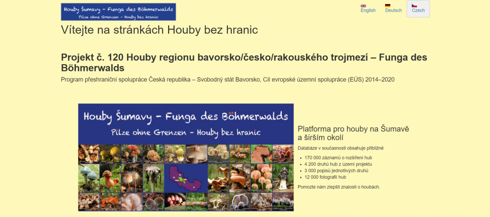 Rozsáhlá databáze hub bavorsko-česko-rakouského trojmezí prozrazuje místa výskytu více než 4000 druhů