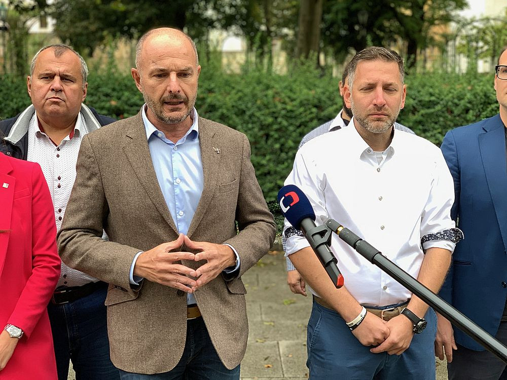 Lídři STAN a Pirátů Josef Bernard a Rudolf Špoták jednali dnes s vedení m ODS a TOP 09