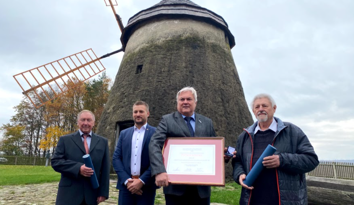 Ocenění Patria Nostra získala povedená rekonstrukce větrného mlýna v Kuželově