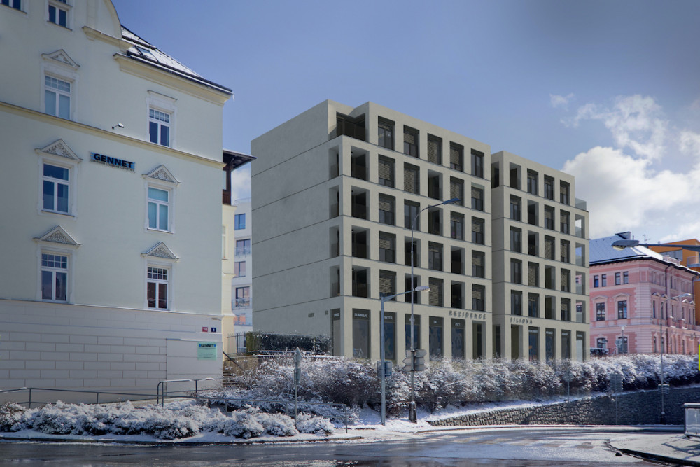 Dostavba Liliové ulice. Proluku naproti knihovně zaplní šestipodlažní dům