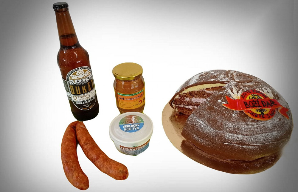 Část vítězných produktů v soutěži Dobrota Karlovarského kraje