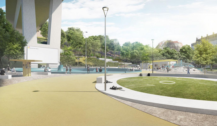 Místo udusané hlíny hřiště a zeleň. Pod Nuselákem vznikne volnočasový areál