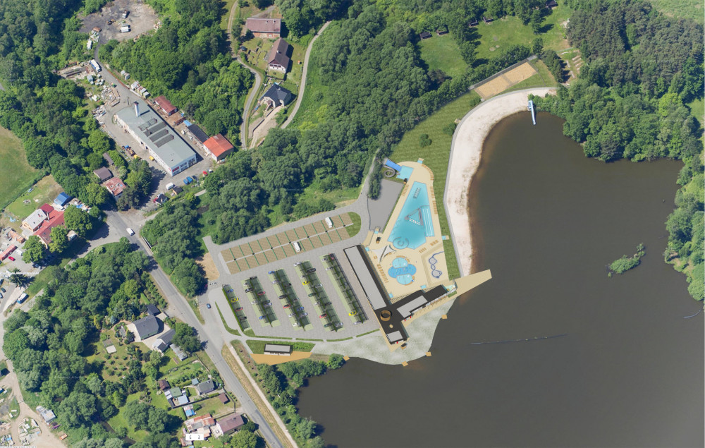 Nové koupaliště v Dubici nabídne stání pro karavany i kurty na beach volejbal