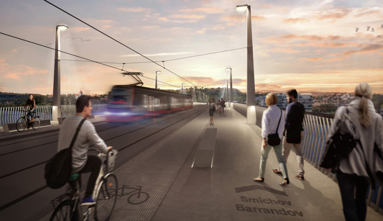 Smíchov a Podolí spojí most za miliardu. Auta po něm jezdit nebudou