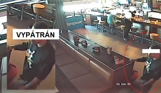 Agresor brutálně napadl návštěvníka sportbaru, policie hledá muže z kamerového záznamu