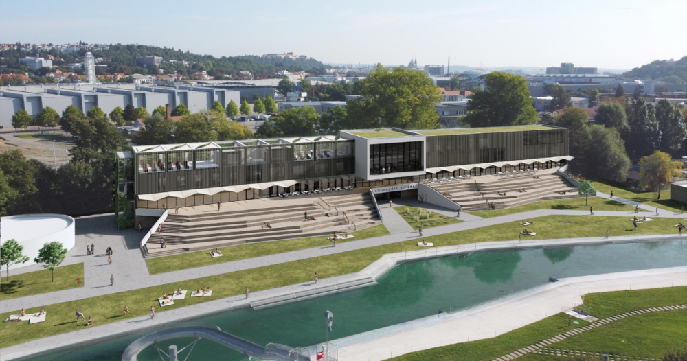 Vizualizace hlavní budovy.