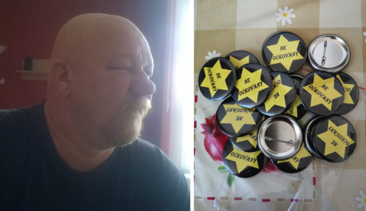 Neočkovaný. Známý antisemita na sebe opět upozornil, tentokrát plackami s židovskou hvězdou.