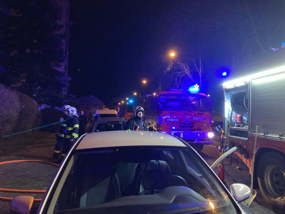 Požár v panelovém domě v České Lípě