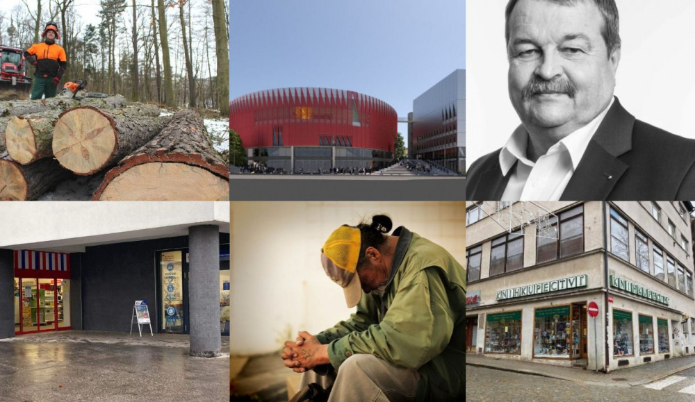 LEDEN 2022: Úmrtí starosty, konec potravin v Jihlavě, z Otavy Kosmas, změny u arény, kácení na Heulose