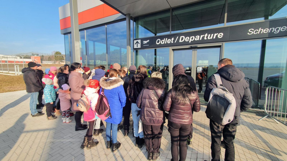 Asistenční centrum na letišti během dneška využily dvě stovky Ukrajinců