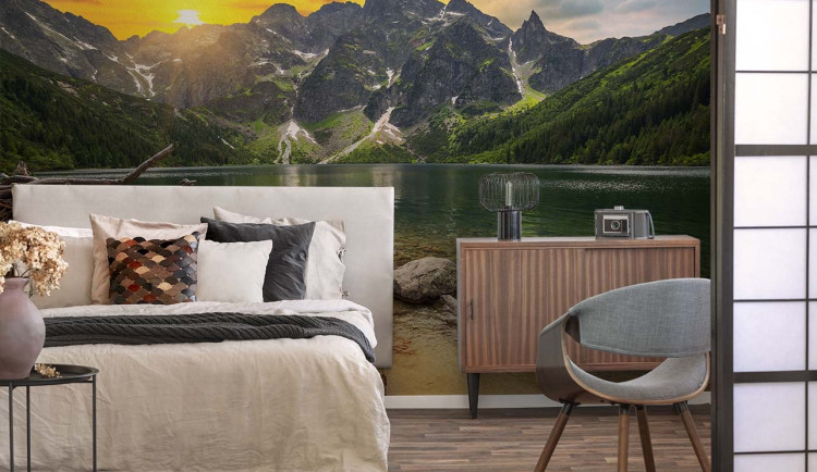 Tapeta s horami a zÔÇápadem slunce v lo├čnic