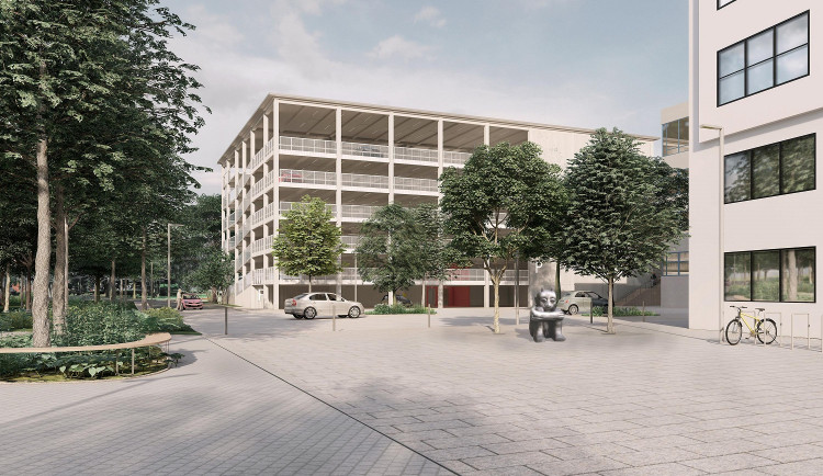 Kraj znovu nacenil projekt parkovacího domu u krajského úřadu. Stavět by se mohlo už letos