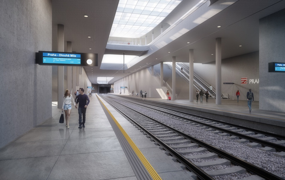 VIZUALIZACE: Železniční terminál na trati k letišti dostal podobu